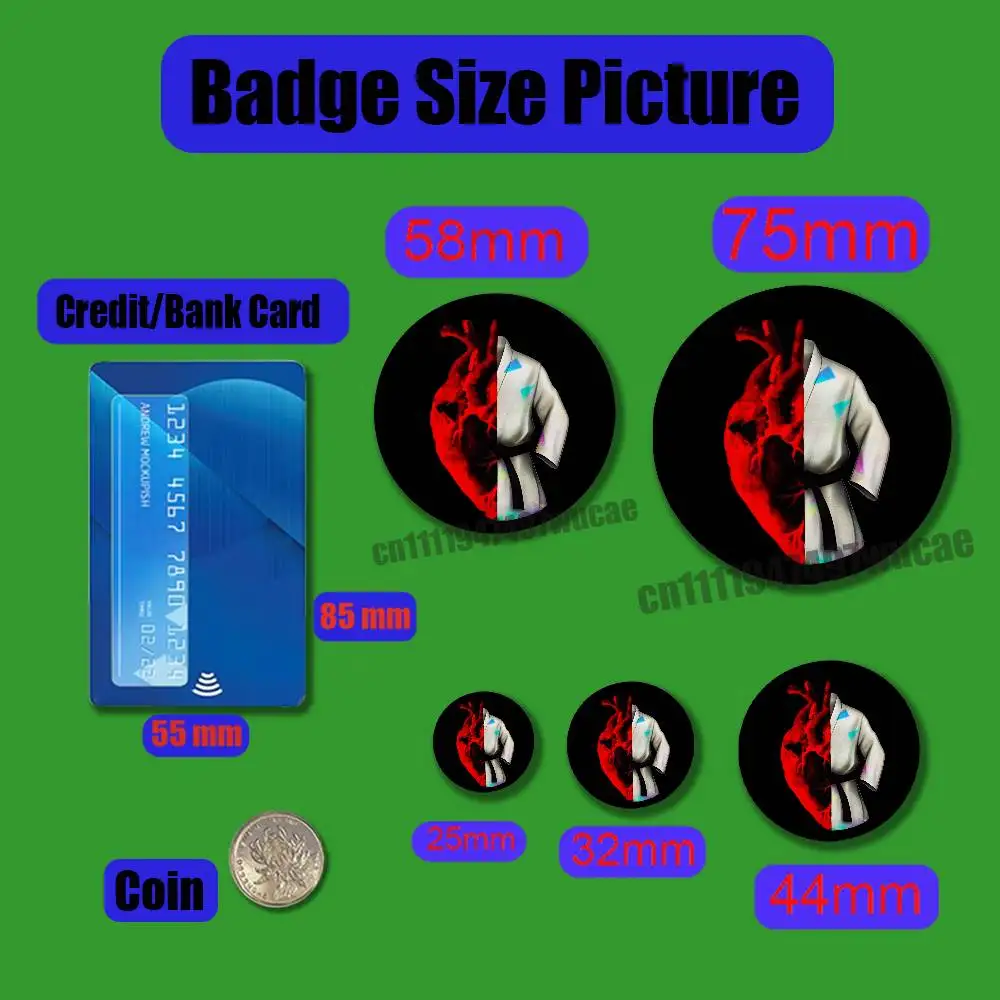 For Brazilian Jiu Jitsu BJJ Japan Judo Badge Case Custom Pin Insignia Emblem Round 25mm Button Laser Film Cover