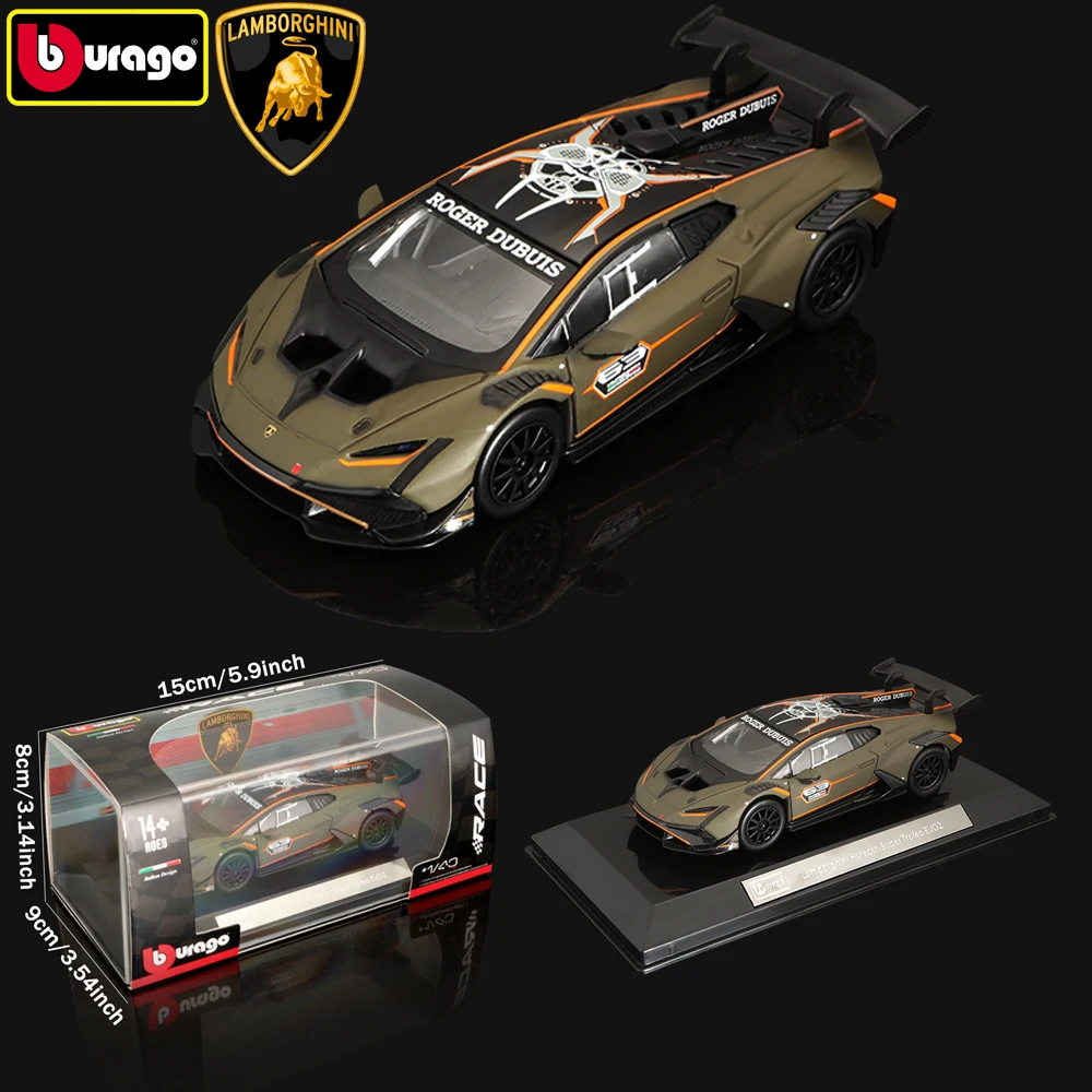 

Bburago 1:43 Lamborghini Huracan Super Trofeo EVO2, гоночный автомобиль из сплава, литая модель, коллекционный подарок для взрослых и детей