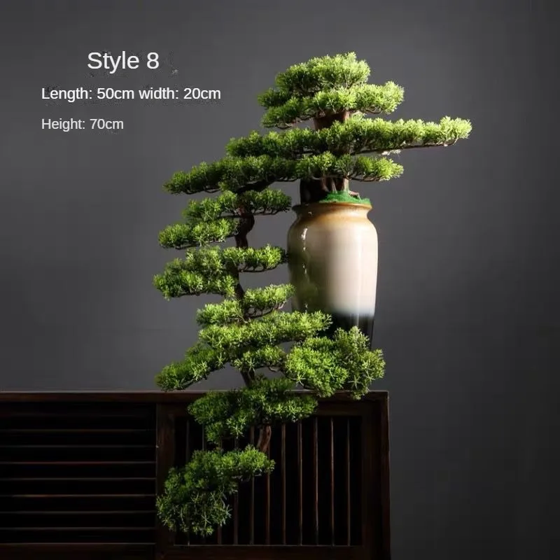 Simulatie Welkom Pine Bonsai Ornamenten Woonkamer Groen Planten Bureau Landschap Boom Vier Seizoenen Desktop Landschapsarchitectuur