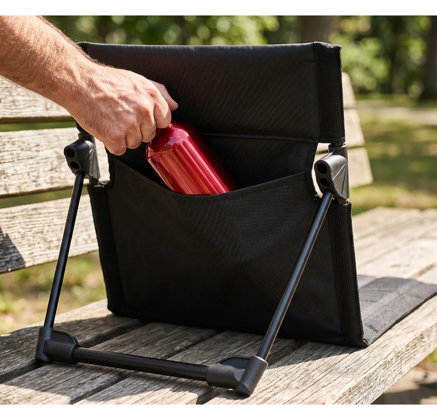 Neu verbesserte Outdoor-Klappstuhl mit Rückenlehne, Campingstuhl aus Aluminiumlegierung, Strandstuhl mit verstellbarer Rückenlehne, Liegestuhl für die Mittagspause – Detail 7