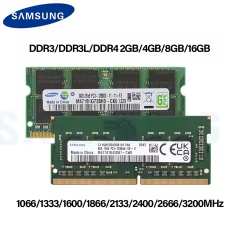 Samsung Laptop Ram DDR3 DDR3L 2GB 4GB 8GB 1066 1333 1600 1866MHz DDR4 2133 2400 2666 3200mMHz SODIMM Memory For Notebook Ram