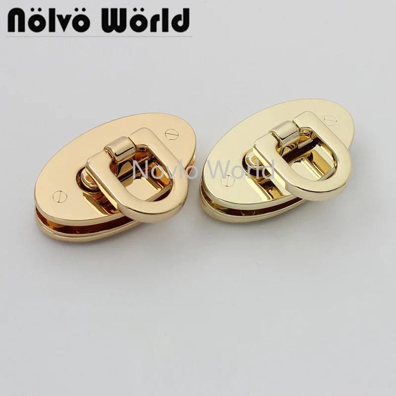 5-30sets 3 colors 39*21mm oval shape flip lock with screws for chains purse hangbag metal locks purse fitting