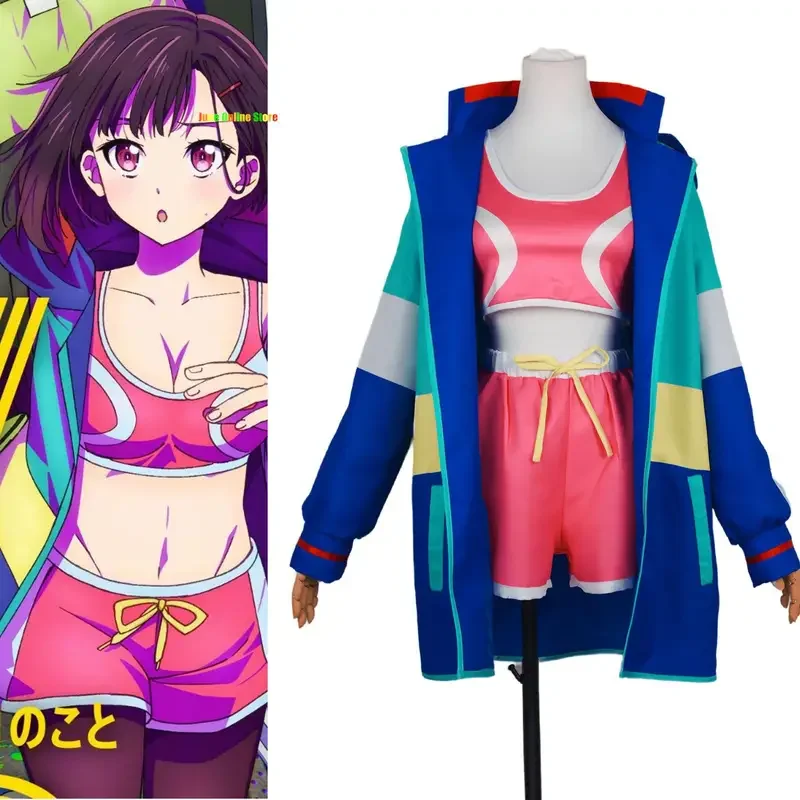 Zom100 Bucket List of The Dead Shizuka Mikazuki Cosplay Costume Akira Tendo Cosplay Wig Hoodie Jacket Pink Vest Shorts Pantyhose