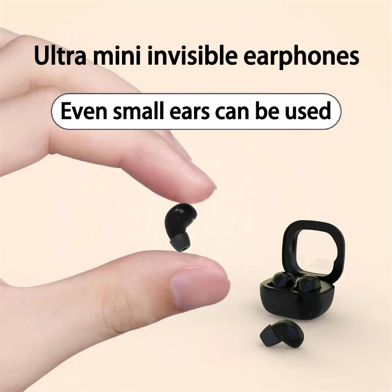 Wireless Headphones Bluetooth Headset Invisible Earbuds With Mic Noise Cancelling Earphone Suitable for people with small ears