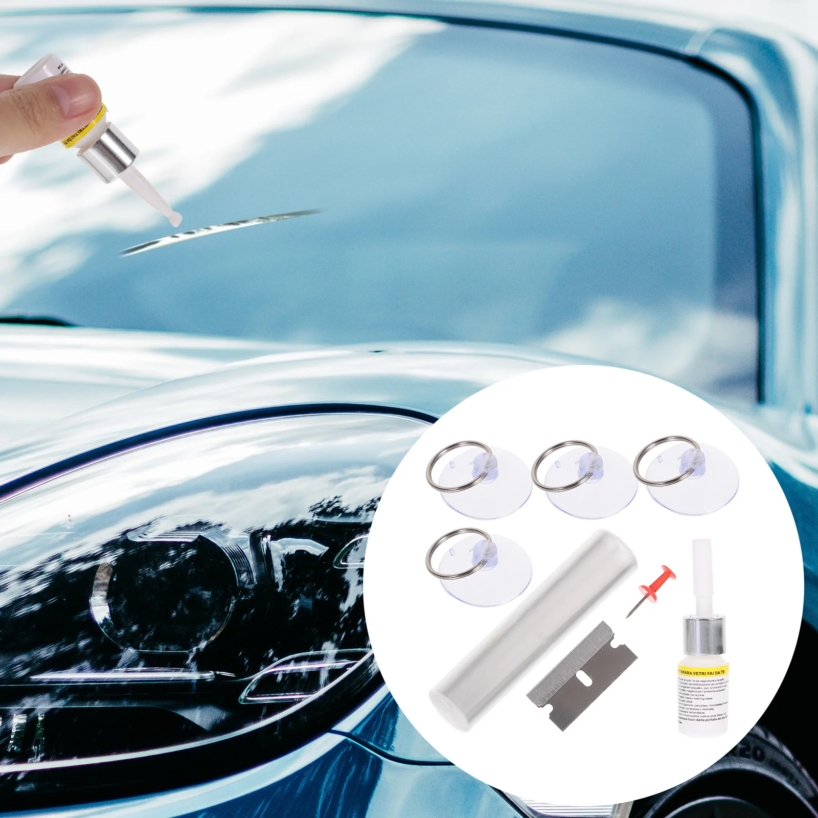 

Glass Repair Kit Glue for Car Windscreen Crack Auto Windshield Repairman Accessories Vehicles Window Tools Scratch Body Welding