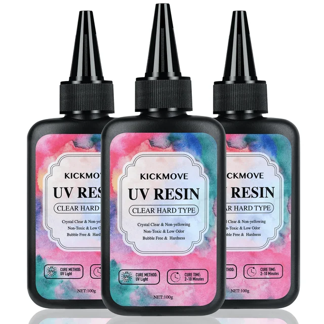 300g żywicy UV Krystalicznie przezroczysta, twarda żywica epoksydowa utwardzana promieniami UV, ulepszona formuła żywicy UV, zestaw kleju aktywowanego przez słońce, przezroczysta żywica,