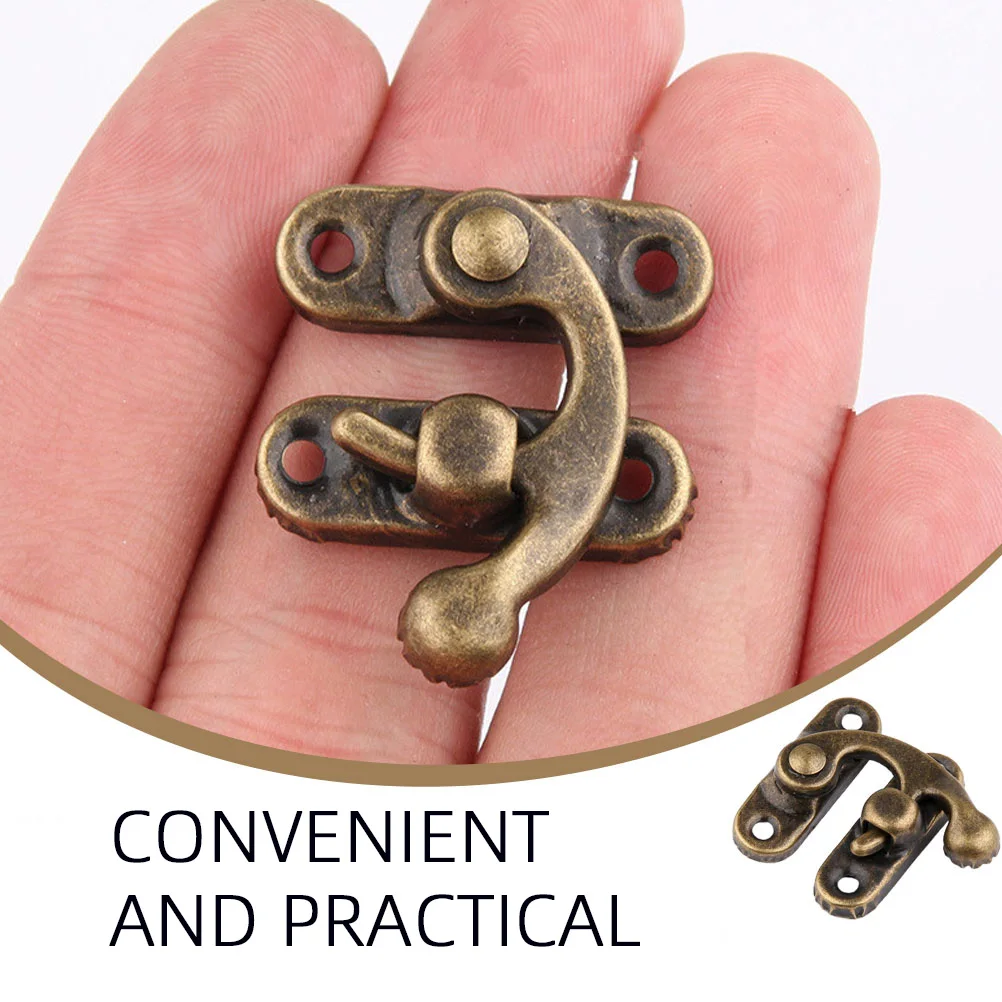 

25 Pcs Buckle Lock Wire Corners Adjustable Hook Boxes Ring Right Latch Metal Horn Vintage High Strength Durable