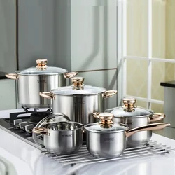 Premium Induction Cookware Set, High-Grade Inox Casseroles, Frypan, Saucepan, Kitchen Utensils & Tools, Efficient Cookware