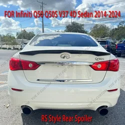 For INFINITI Q50 Q50S V37 4D 2014-2024 Sedan RS Style Rear Trunk Spoiler Wing Car Rear Trunk Boot Lid Spoiler Cap Bodykit Trims