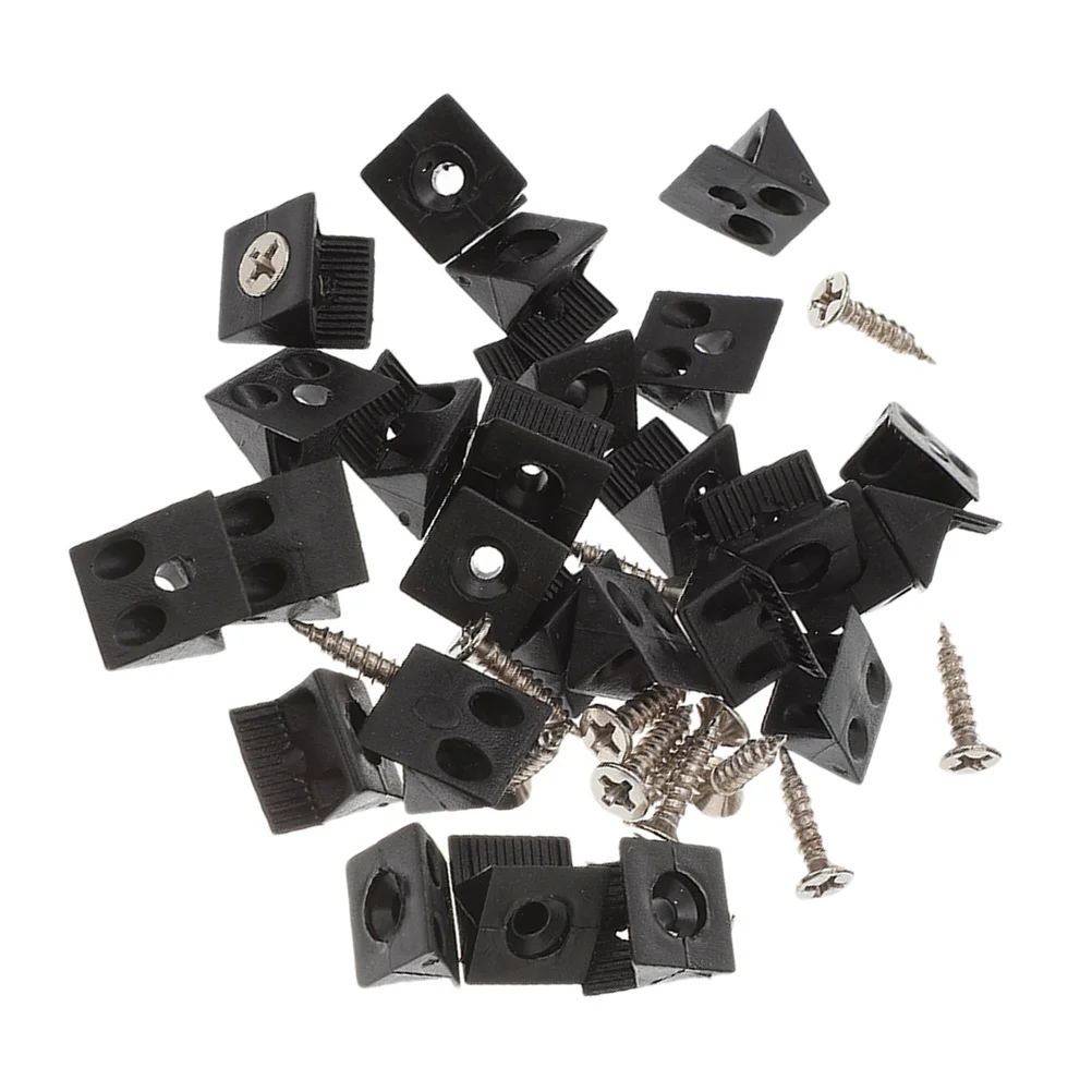 

100Pcs Drawer Repair Kit Angle Code Wedges Plastic Iron Drawer Bottom Bracket Reinforcement Self-Tapping Screws Durable