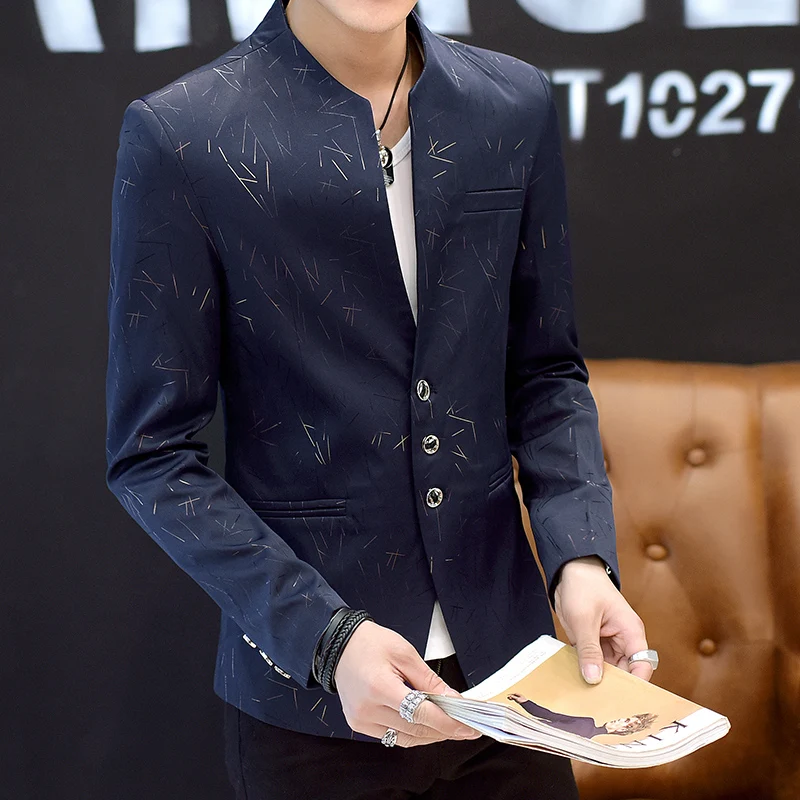 Blazer Fashionable Outdoor Travel Youthful Wedding Versatile Host Gentleman Slim-fit Casual Lightweight Stripes Men's Blazer