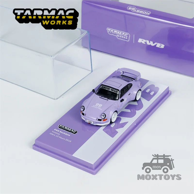 Tarmac Works 1:64 RWB Backdate Violetta idlers 12 hours 2016 Purple Diecast Model Car