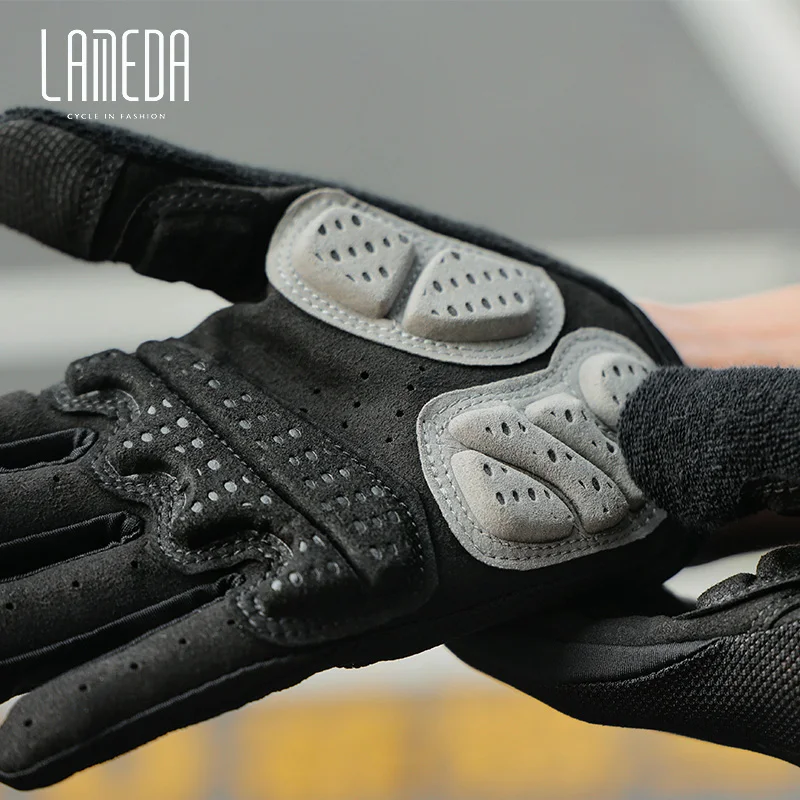 Lameda Mtb Gloves Touch Screen Full-finger Men's Cycling Gloves Shock-absorbing Cycling Gloves Autumn Long-finger Gloves