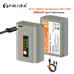 PALO 100% Original BLX 1 BLX-1 BLX1 Li-ion Battery 2600mAh with USB Charging Port for Olympus OM-1 OM1 Mirrorless Camera