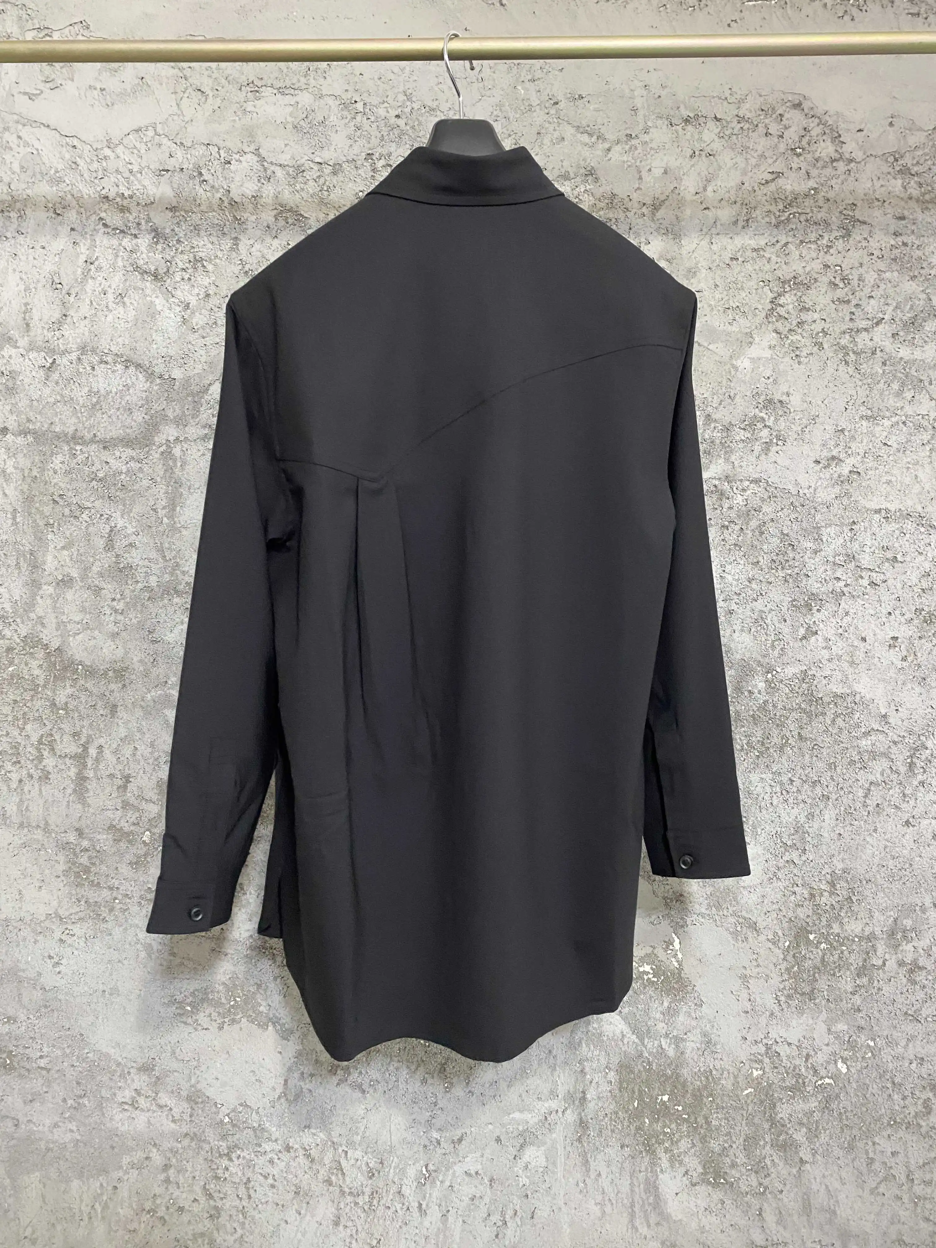 TOP-YAMAMOTO Casaco de viajante com vários bolsos original, jaqueta camisa preta, roupa de trabalho