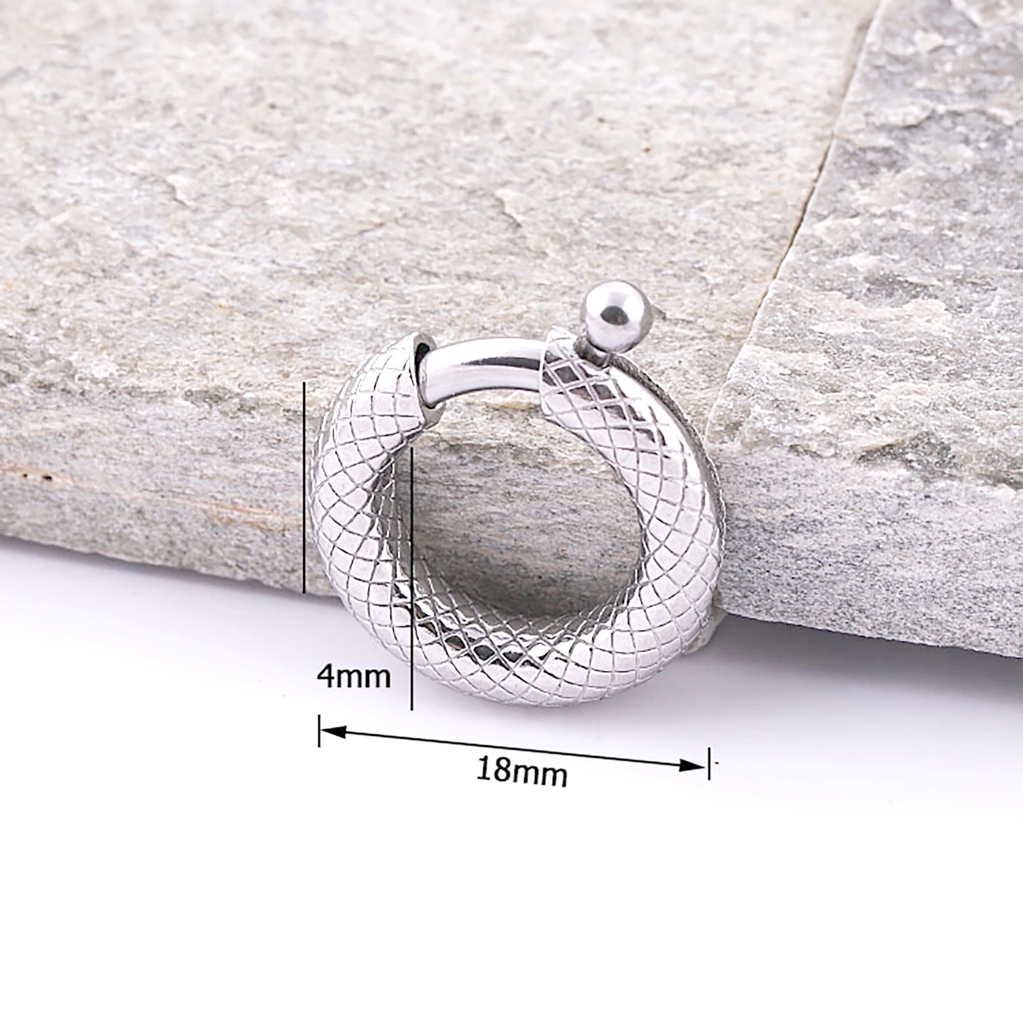 ONE pcs 18mm Korea Simple Design Stainless Steel Round Circle Spring Load Snap Trigger Clip Chain Pearl Jewelry DIY Clasp