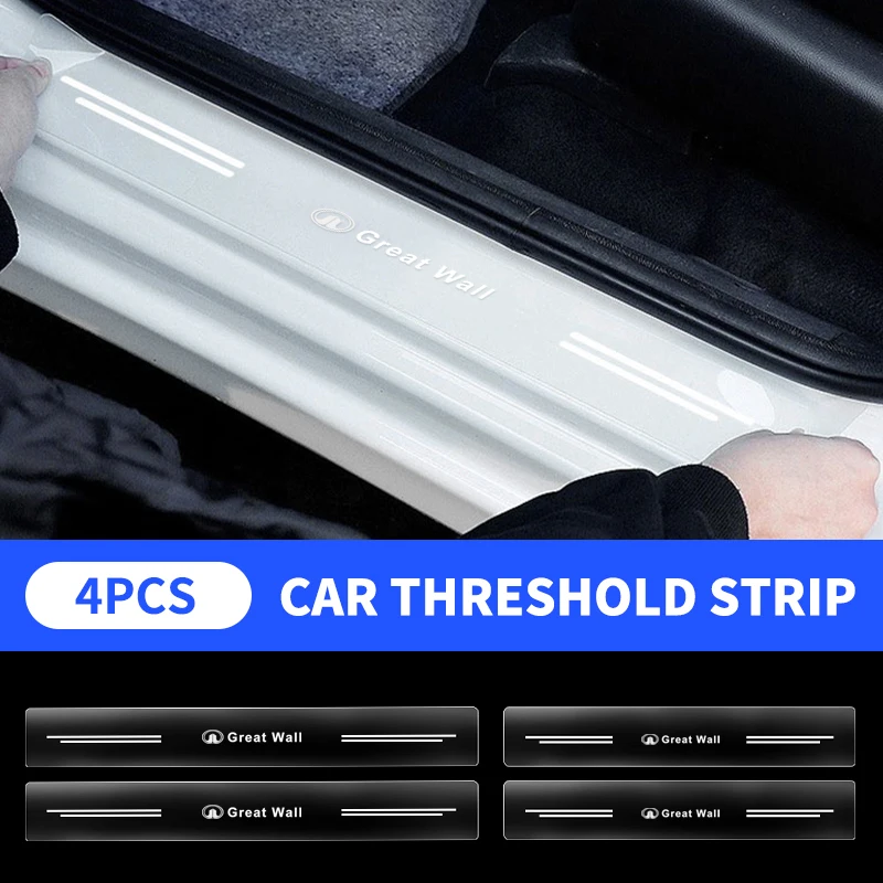 

4pcs/set Car Threshold Sticker Scratch Resistant Transparent Film Protector For GREAT WALL GWM M4 STEED Poer Wingle 5 Haval