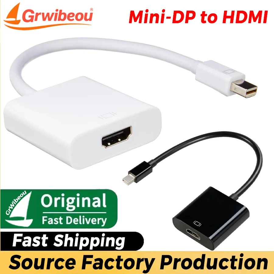 كابل محول Mini DP إلى HDMI متوافق مع Mini DisplayPort ذكر إلى محول متوافق مع HDMI لجهاز Apple Mac Macbook Pro Air