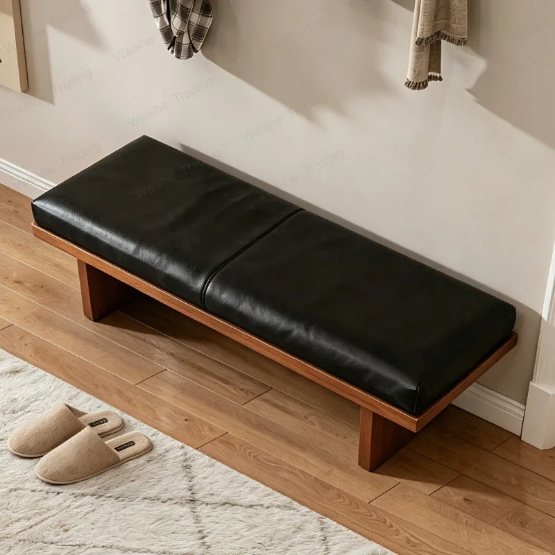 Shoe change stool entrance door light luxury high-end clothing store sofa living room child long bedroom end of bed