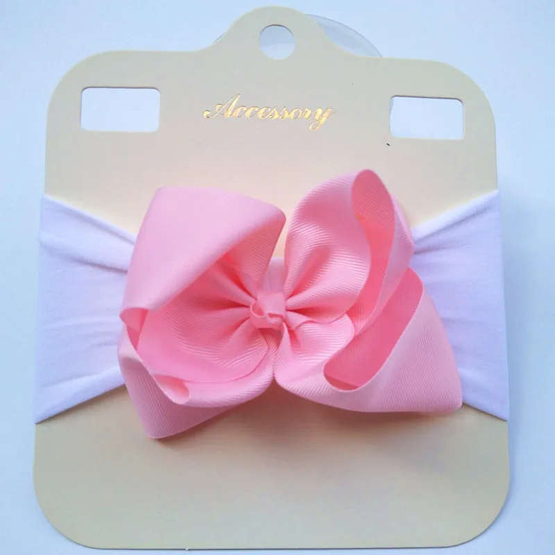 New Bow Hairband Child Hair Accessories Infant Baby Headband Headdress Flower Large Elastic Soft Nylon Hair Band