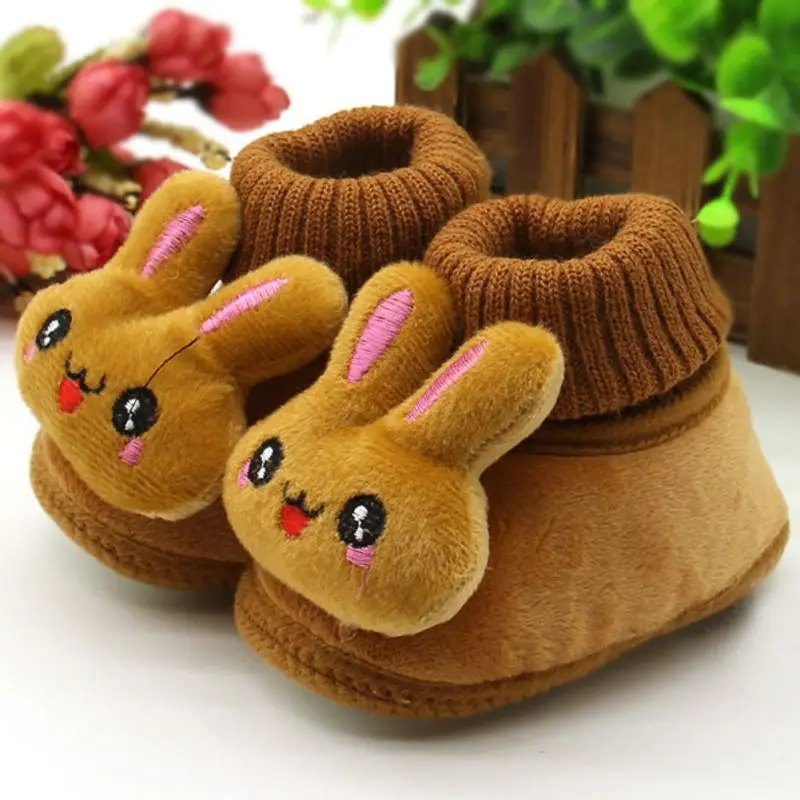 Baby Boys Girls Cozy Booties Infant Newborn Bedroom Shoes House Slippers Winter Crib Toddler Non-Slip Soft Sole First Walkers