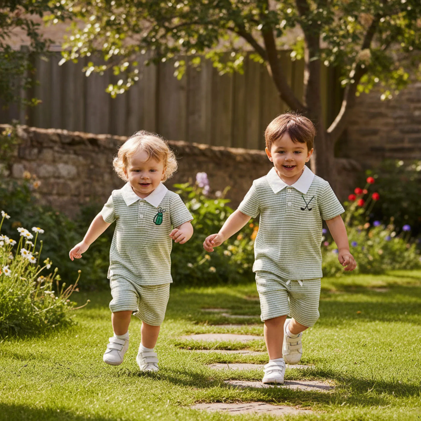 

Летняя детская одежда для маленьких мальчиков, комплект с короткими рукавами и воротником с лацканами, топы с вышивкой для гольфа, шорты с эластичной резинкой на талии