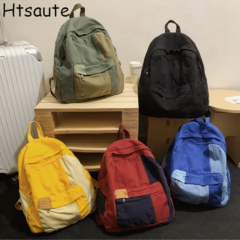 

Women Backpack Fashion Backpacks Elegant Patchwork Backpack Bag Soft Hiking Back Pack Purse for Ladies Anti Theft mochilas