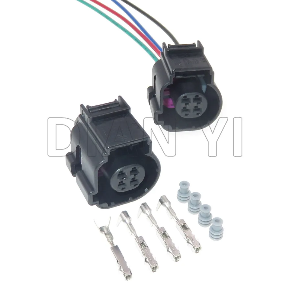 1 Set 4 Way 4H0973712A 4H0 973 712 A Car Sensor Harness Connector AC Assembly for VW Audi Auto Waterproof Socket Electrical Plug