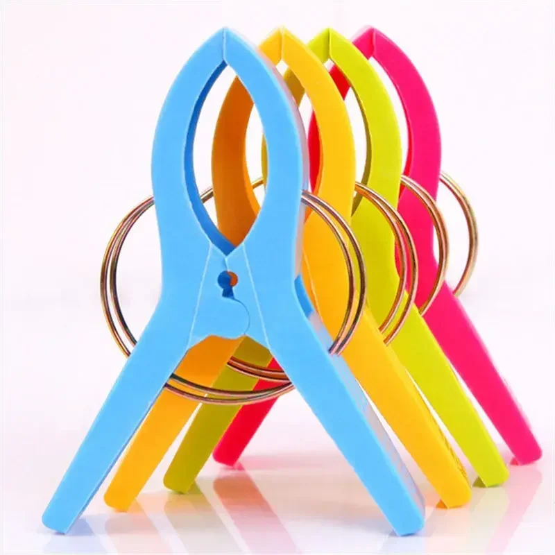 4pcs Large Bright Colour Clothes Clip Plastic Beach Towel Pegs Clothespin Clips To Sunbed Home Wardrobe Storage High Quality