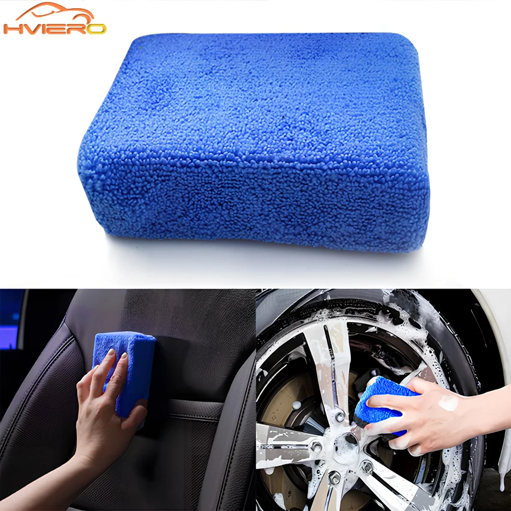 High Density Wax Coating Sponge Block Auto Paint Care Crystal Wax Applicator Automotive Polishing Beauty Detailing Cleaning Tool