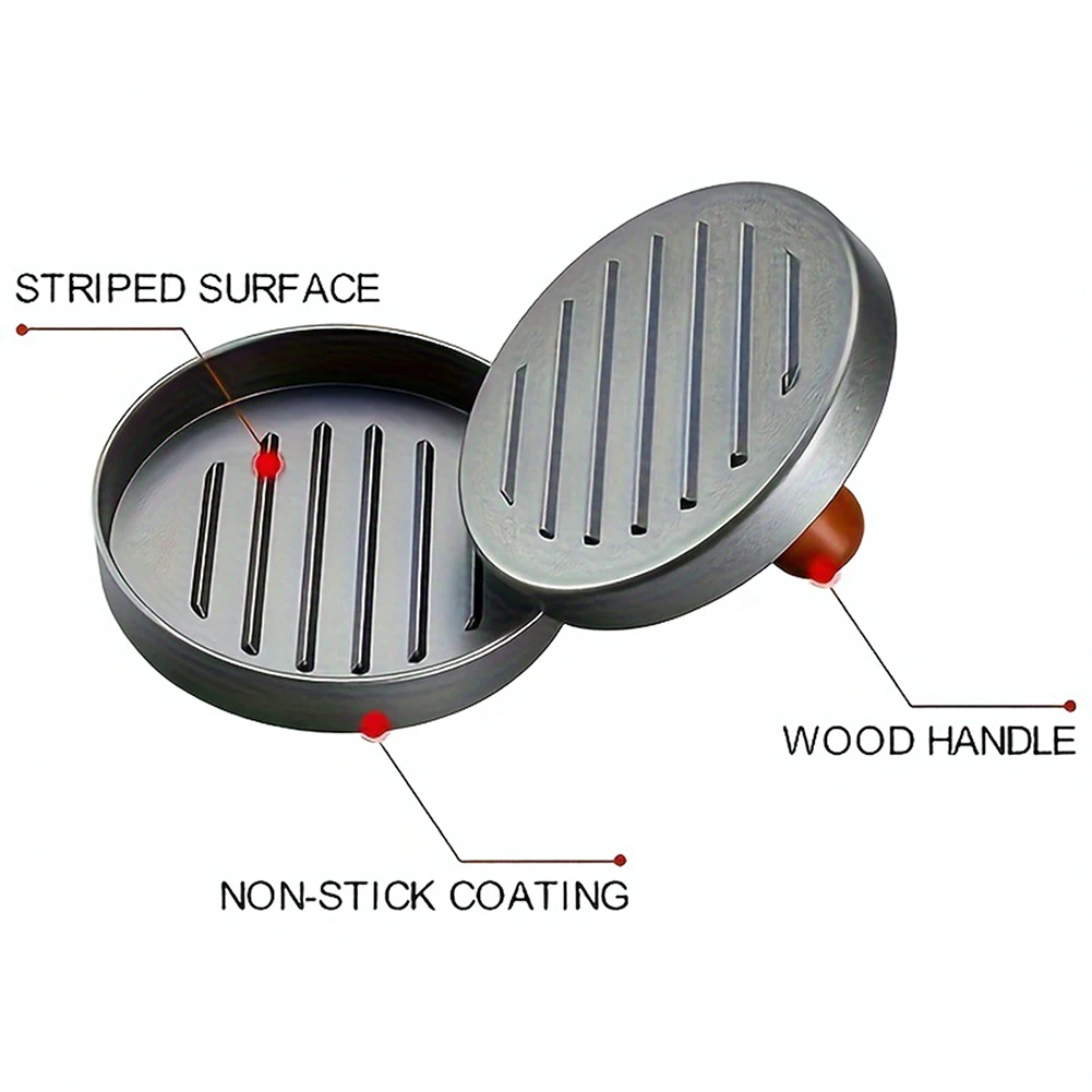 ماكينة ضغط البرجر، قالب صانع الفطائر غير لاصق، ماكينة صنع البرجر النباتي واللحم البقري والجبن للشوايات والشواء والشواء