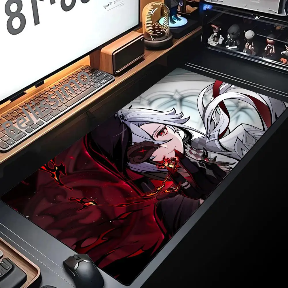 Genshin Impact Arlecchino Mouse Pad Anime Cartoon Girl Keyboard Rug PC Gaming Accessories Mousepad Laptop Speed Desk Mat Carpet