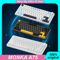 Monka A75 Mechanical Keyboard Aluminum Tuo Tuo Gasket Structure Wireless 3Mode Bluetooth RGB 81 key gaming keyboard PC Accessory