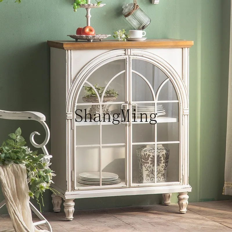 

ZYY simple white arch storage entrance cabinet decorative dining side cabinet shopping mall nail salon display cabinet