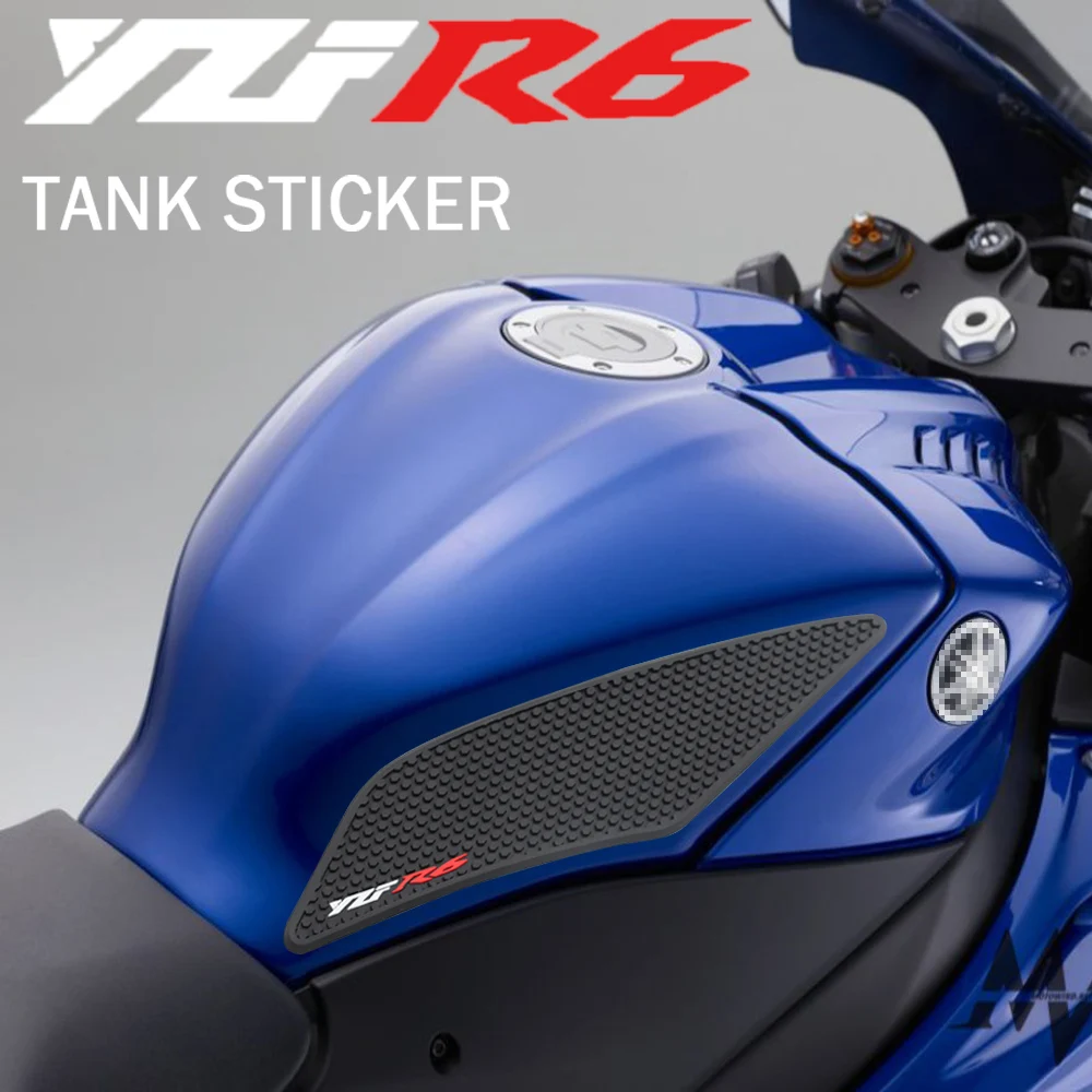 

For Yamaha YZFR6 YZF-R6 2017 2018 2019 2020 Motorcycle Anti slip Tank Pad Side Gas Knee Grip Traction Pads Protector Sticker