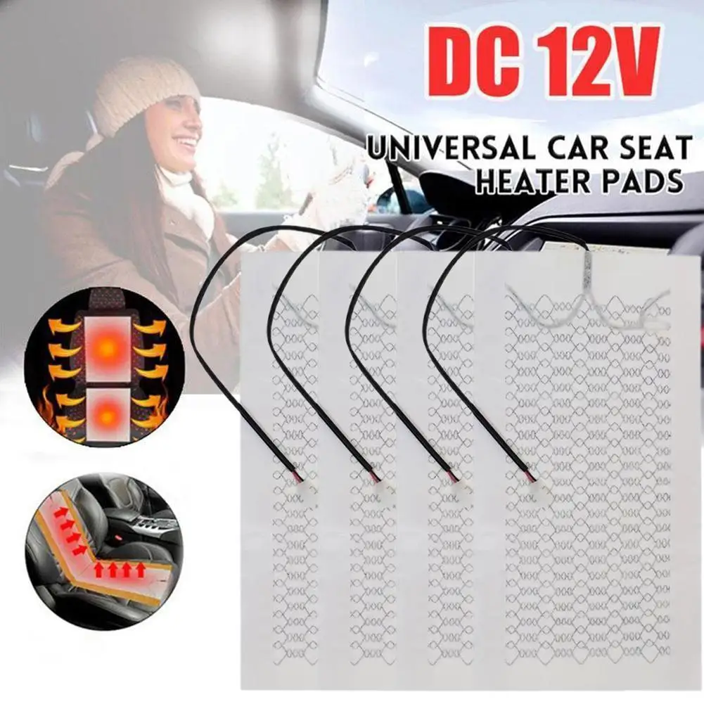 

Car Seat Heater Kit Fit 2 Seats 12V Universal Carbon Fiber Heating Pads Dual Control Switch System Winter Warmer
