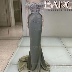 Elegant Sweetheart Evening Dresses Women's Mermaid Sexy Applique Prom Gowns Sleeveless Satin Party Formal Vestido Robe De Soirée