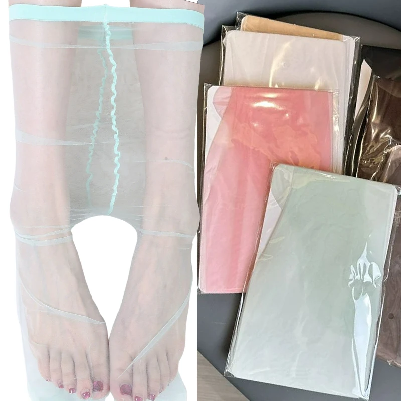 Collants ultra-fins 0D vert pour femme, couleur chair, résistants aux déchirures, anti-accrocs, chaussettes noires, leggings amincissants