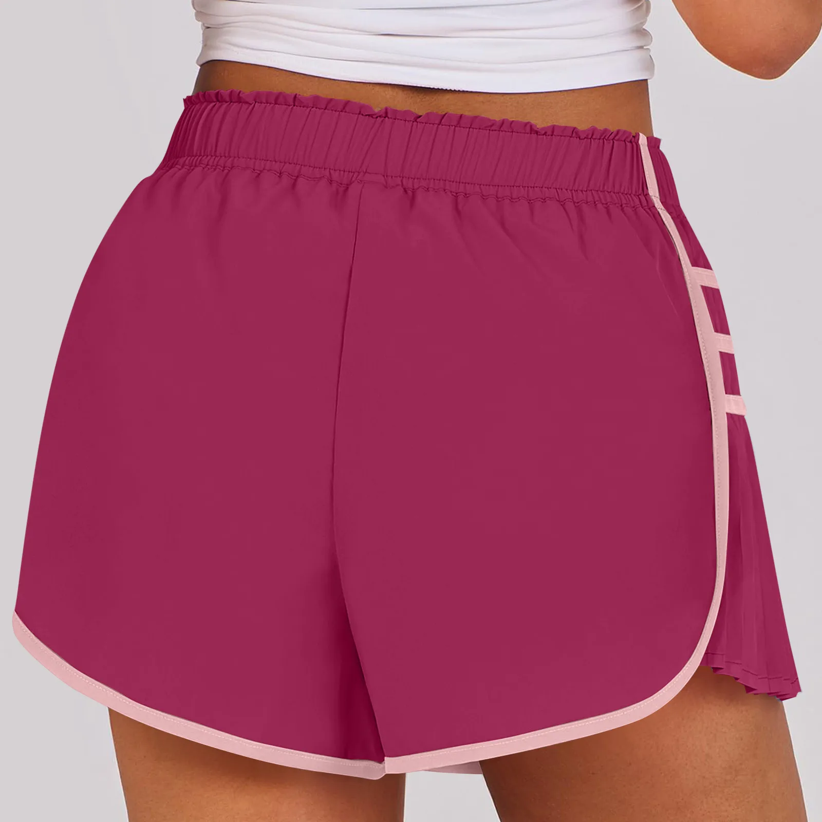 Pantalones cortos de cintura alta para mujer, Shorts deportivos para correr, entrenamiento, gimnasio, secado rápido, Yoga, tenis, Verano