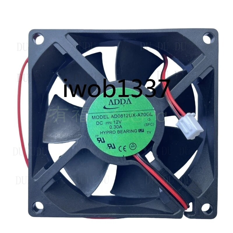 Z for Original For ADDA AD0812UX-A70GL 8CM 8025 DC12V 0.30A 2Lines Cooling fan