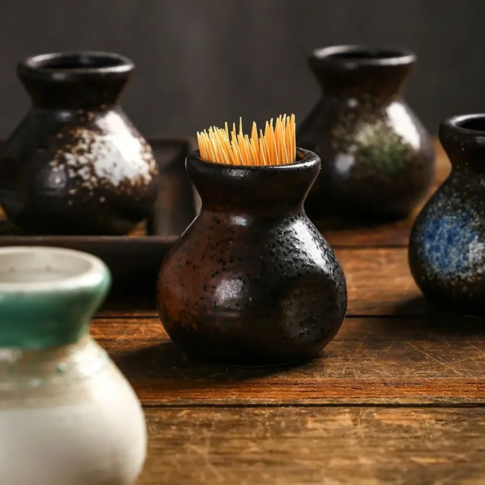 

Japanese Style Mini Toothpick Dispenser Box Porcelain Small Vases Decoration Home Dinner Desktop Utensil Ornament Container