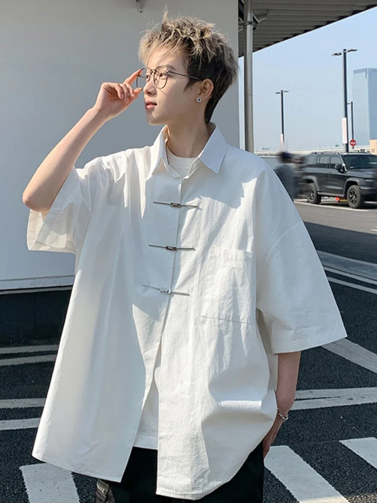 

Loose Fit Metal Button ort Sve Linen irt Men's Summer Faion Design Breathable Lightweight Classic Collar Casual irt