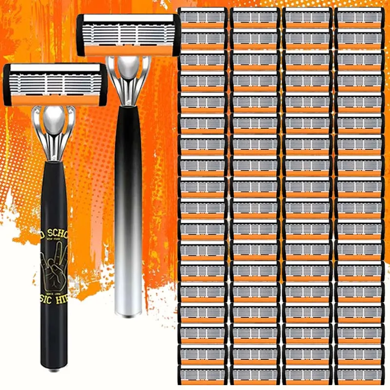 يتميز ماكينة الحلاقة الجديدة 2025 بـ 72 شفرة حادة، آمنة وغير مؤلمة، وهي مقبضين مريحين. إنها عجب الحلاقة الرجالي #1