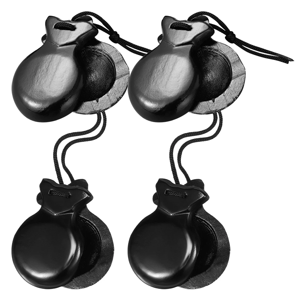 

4pcs Wood Castanets Instruments Clear Sound Lightweight Compact Fine Workmanship Small Percussion Musical Kids Beginners