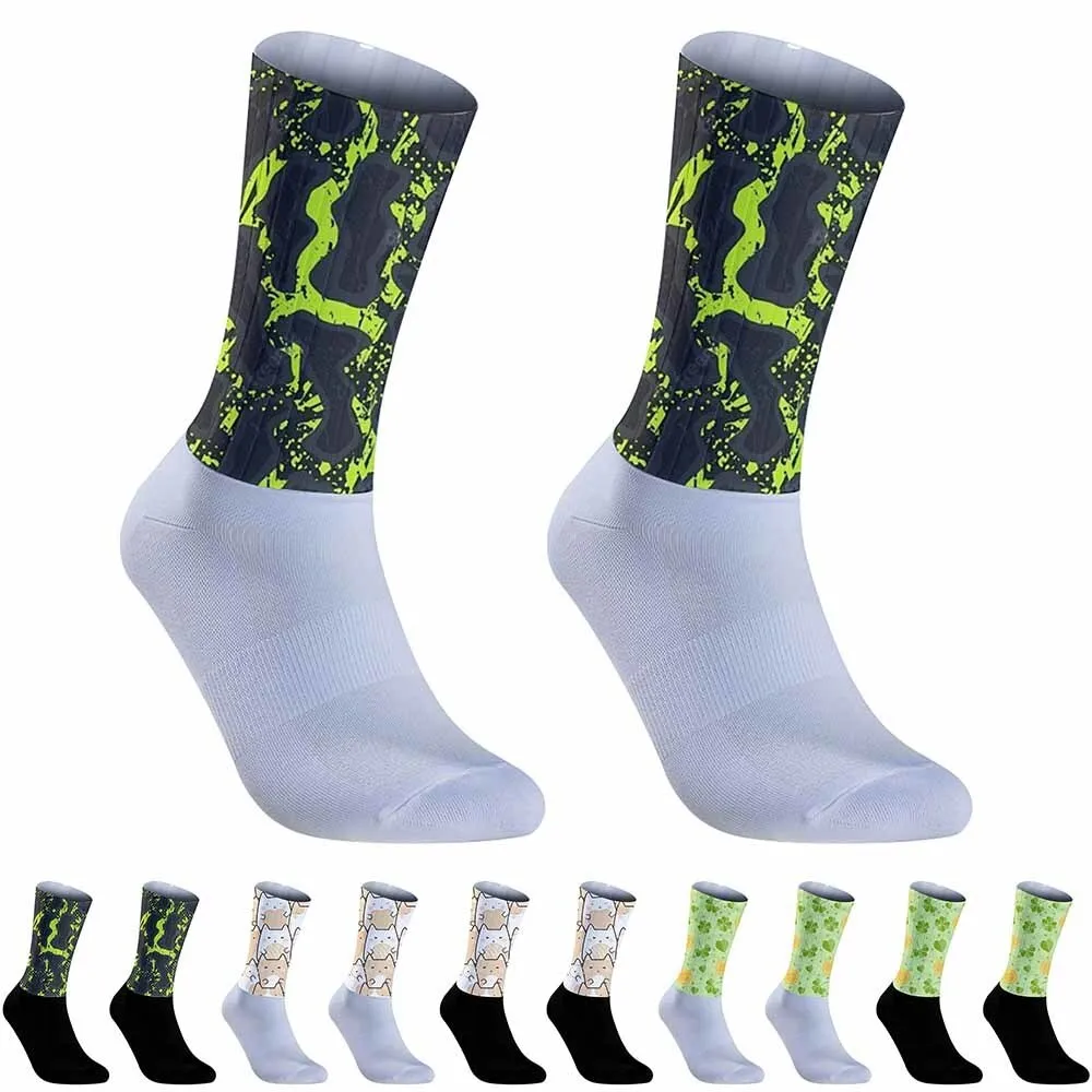 Creative graffiti texture sports cycling socks, unisex, breathable, suitable for outdoor sports enthusiasts and more people