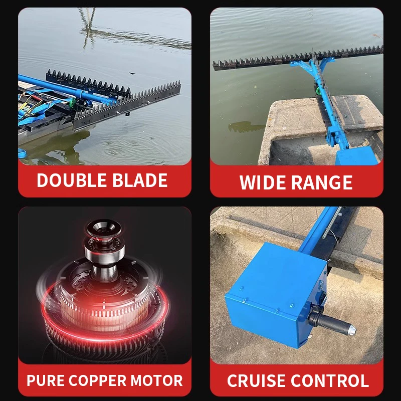 Imagem -03 - Elétrica Subaquática Cortador de Grama Aquaculture Shrimp Pond Crab Pond Rio Limpeza Reed Castanha Água 48v