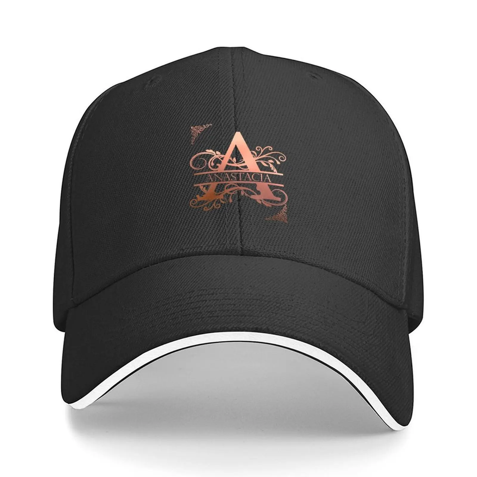 

Anastacia Personalized Name Gifts with Beautiful Rose Gold Monogram Letter A. Simply Best Gift Ideas Baseball Cap