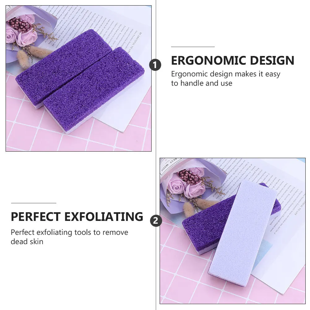 5 قطعة مجموعة غسيل حجر الخفاف القدم مريح مزيل الكالس للبشرة الناعمة باديكير التقشير أداة منظف الجلد الميت الأرجواني #4