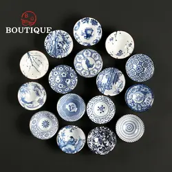 1 PCS Hand-Painted Blue and White Porcelain Teacup Anti Scaling Ceramic Small Tea Bowl Travel Meditation Mugs Tea Set Chazhan