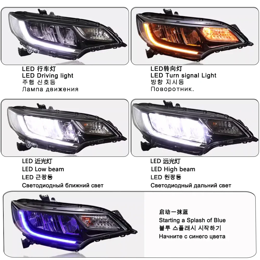 LED Headlight For Honda Fit RS GK5 Headlamp 2014 2015-2020 JAZZ Head Lamp DRL Signal Projector Lens Auto Accessories Car Styling